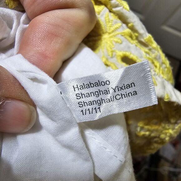 Halabaloo Yellow Floral Eyelet Lace Dress Girls Sz 6 - Picture 8 of 9